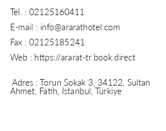 Ararat Hotel iletiim bilgileri